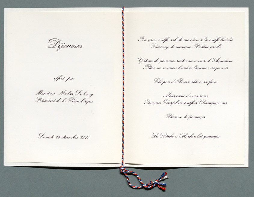 DÈjeuner offert par Monsieur Nicolas Sarkozy, PrÈsident de la RÈpublique.